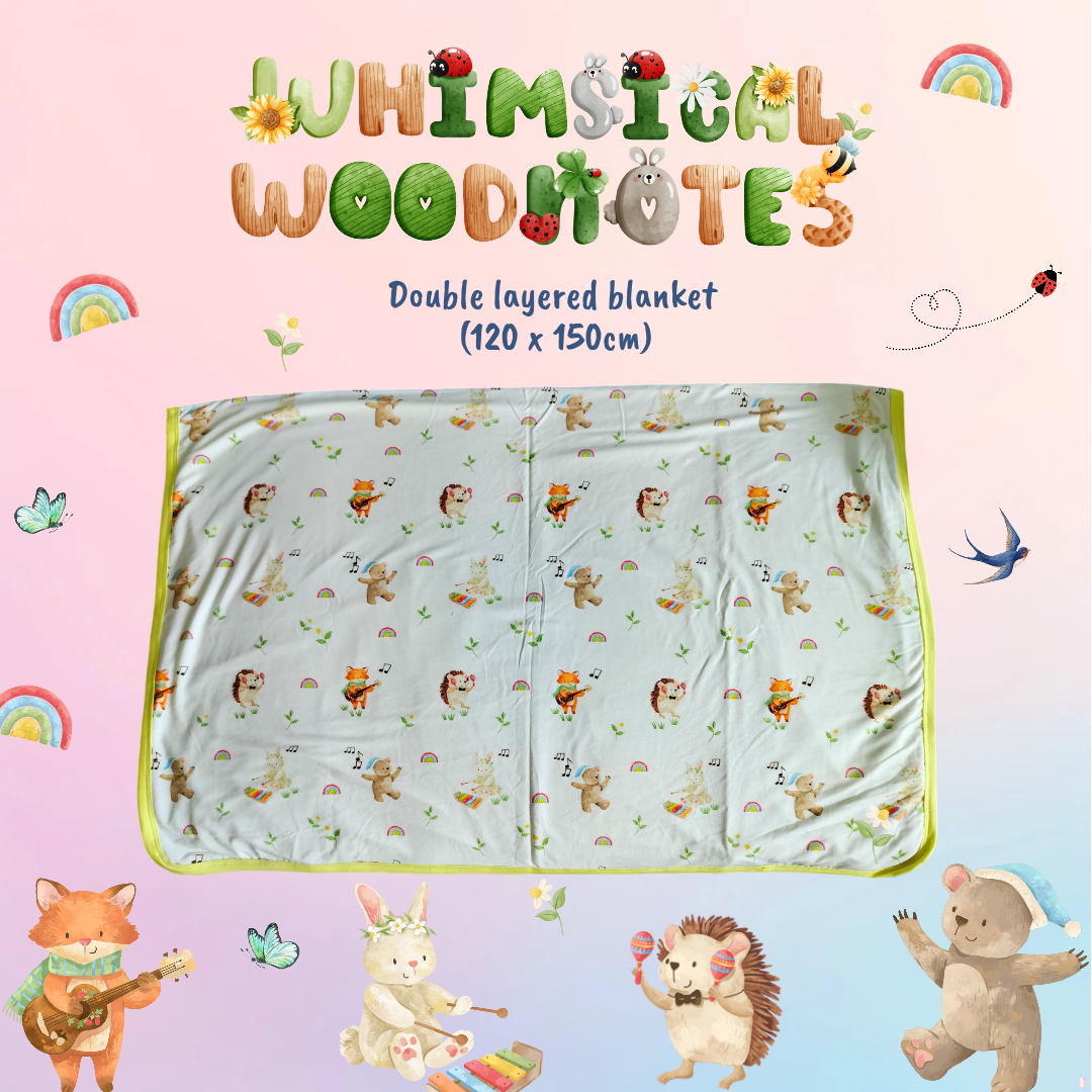 Whimsical Woodnotes Double-layered blanket